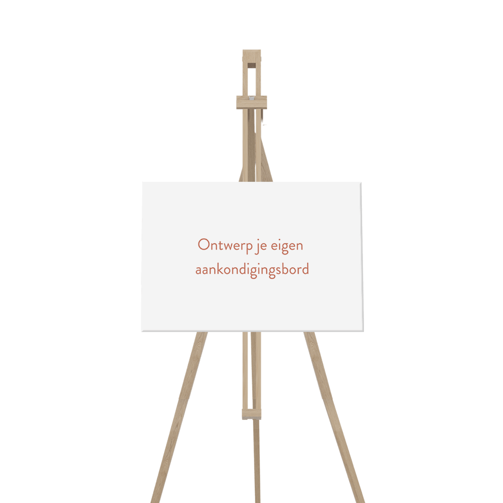 Aankondigingsbord voor de geboorte liggend