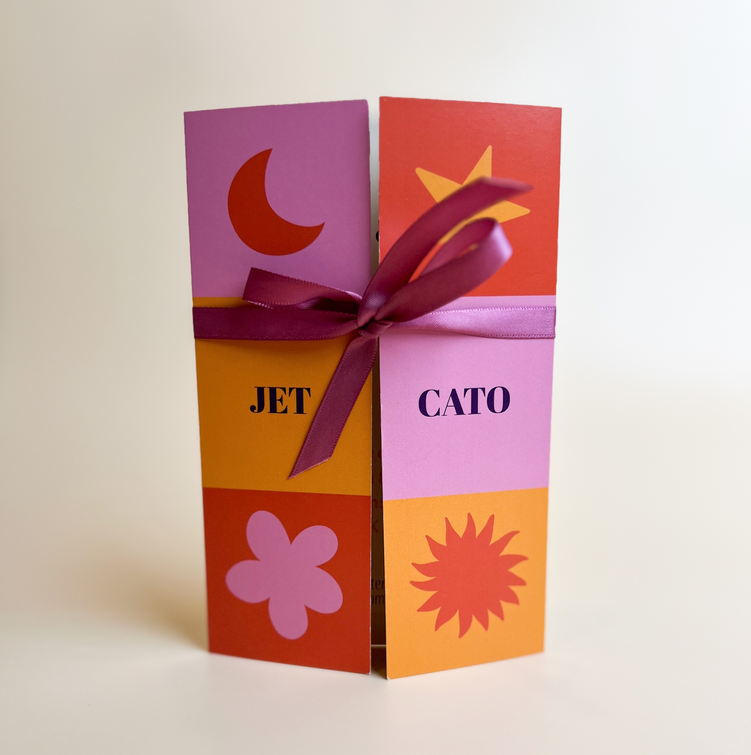 Geboortekaartje Theatervouw Tweeling blokjes retro Cato & Jet