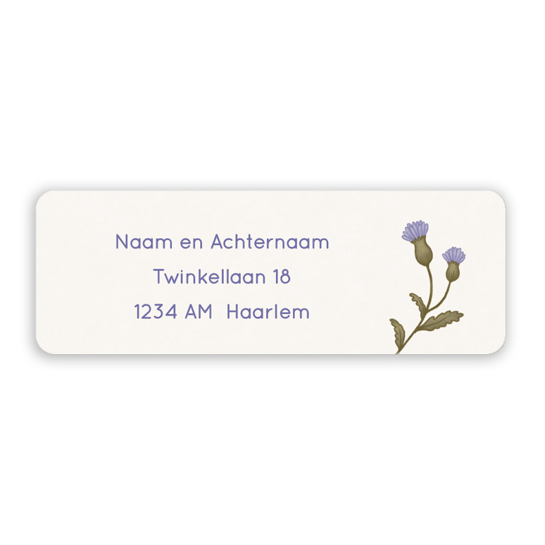 Adresstickers paarse bloem