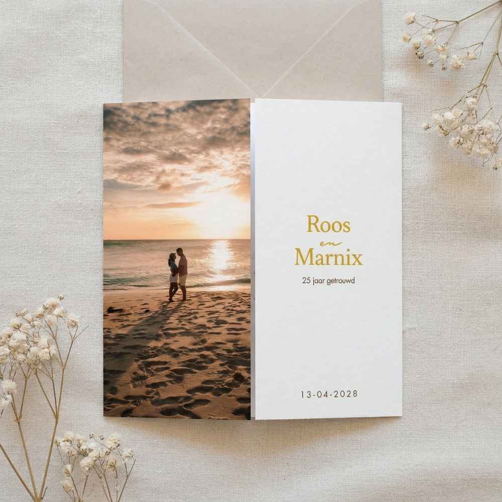 Jubileumkaart tweeluik 25 jaar getrouwd