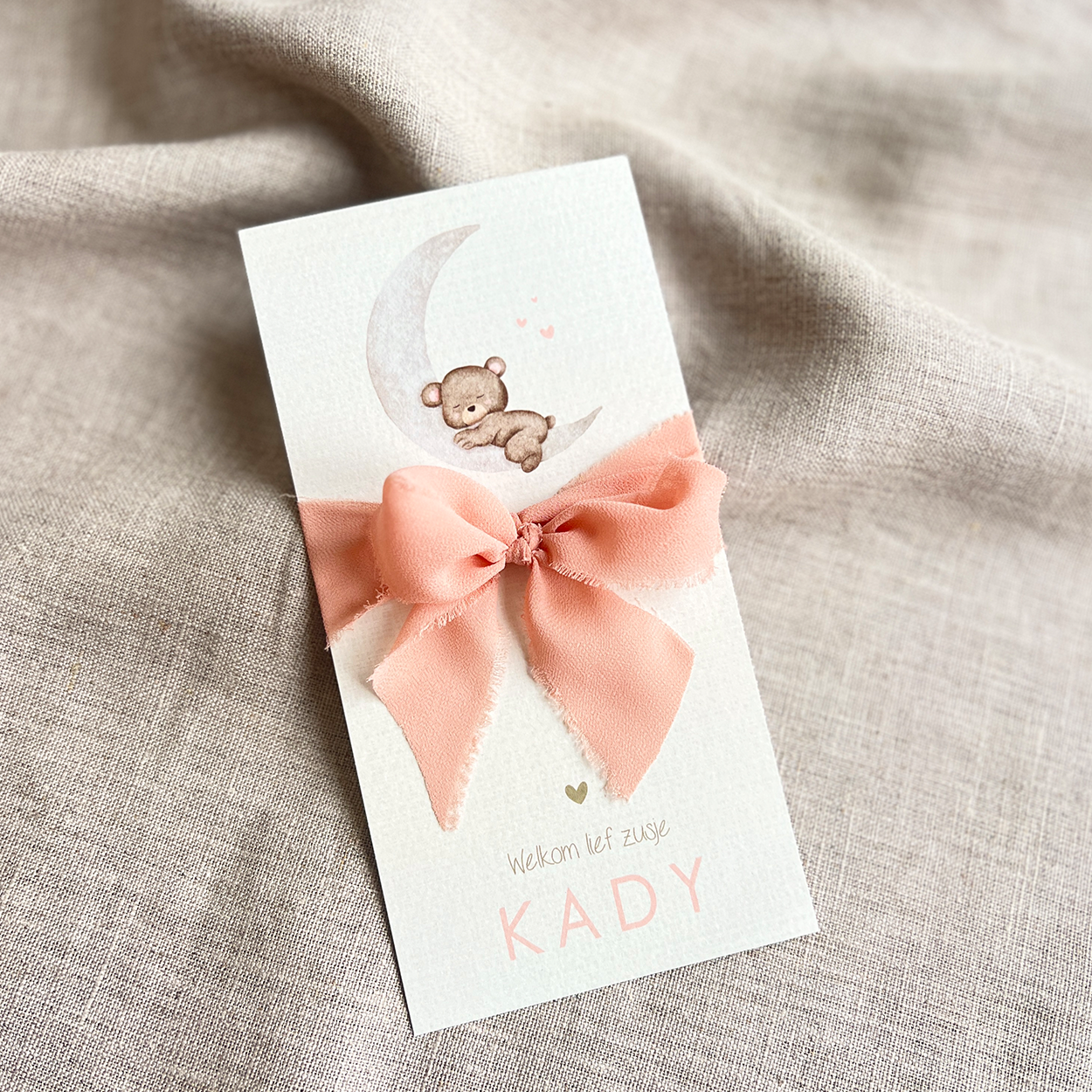 Geboortekaartje Meisje Slapend Beertje Maantje