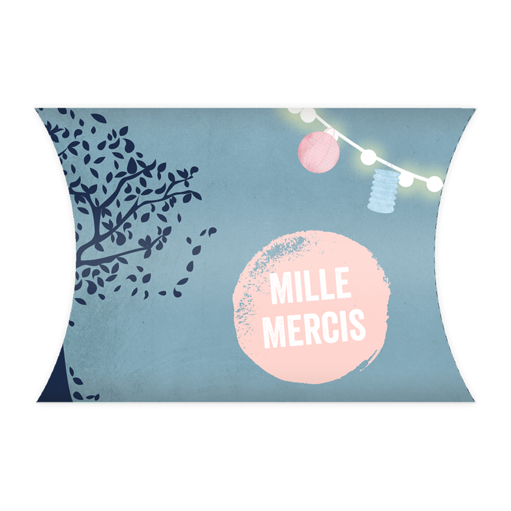 Berlingot pour cadeaux remerciement anniversaire avec guirlande