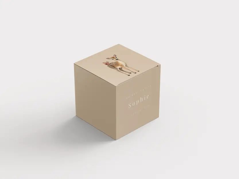 Doopsuikerdoosje met hert en eekhoorn