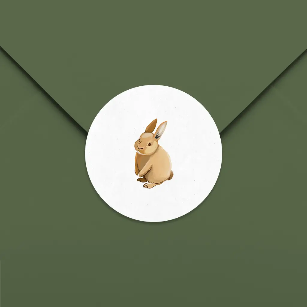 Sluitsticker met konijntje - per 25 stuks