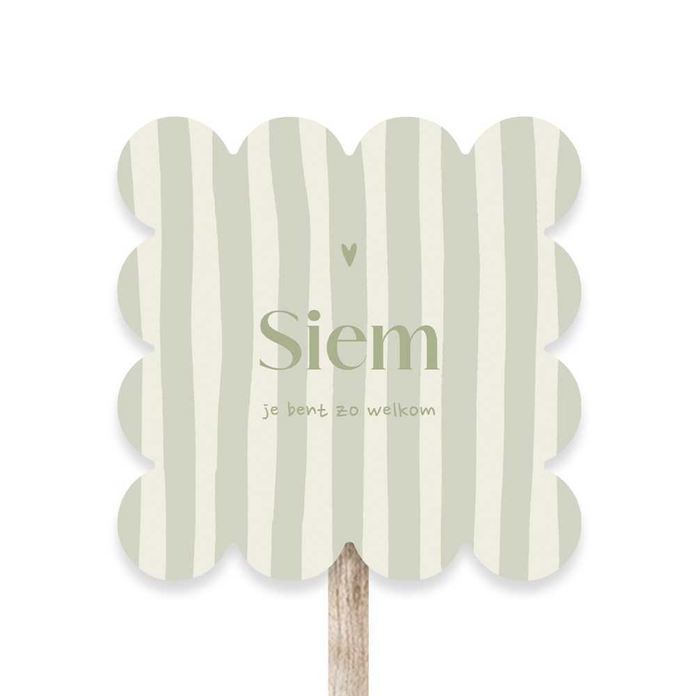 Tuinbord groen met strepen en golfrand