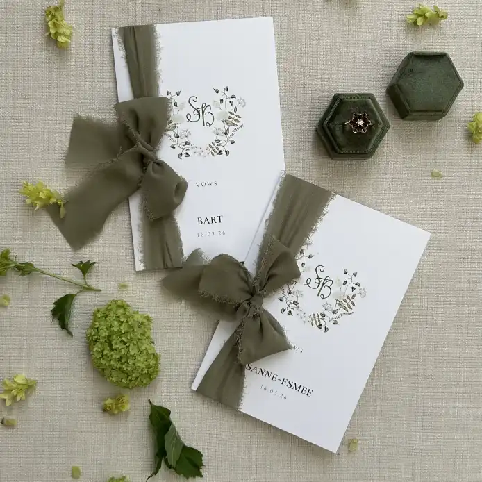 Vows geloften boekje vintage green