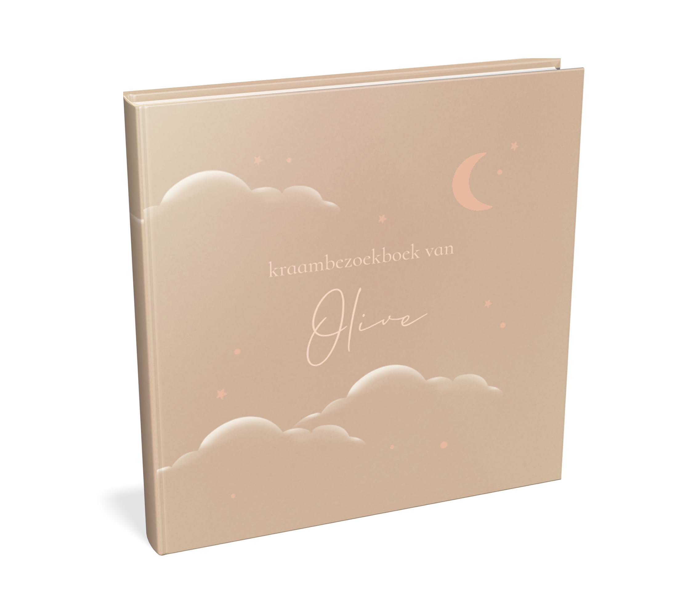 Kraambezoekboek met wolken en maantje