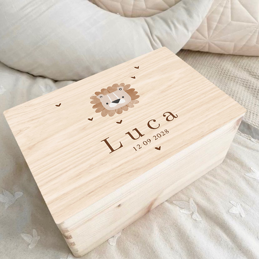 Memorybox baby met leeuw