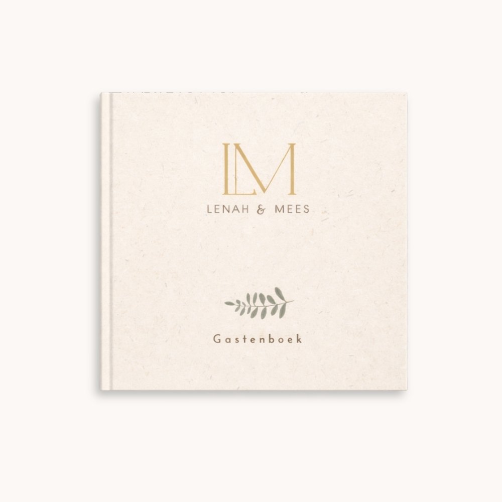 Gastenboek eco look trouwlogo