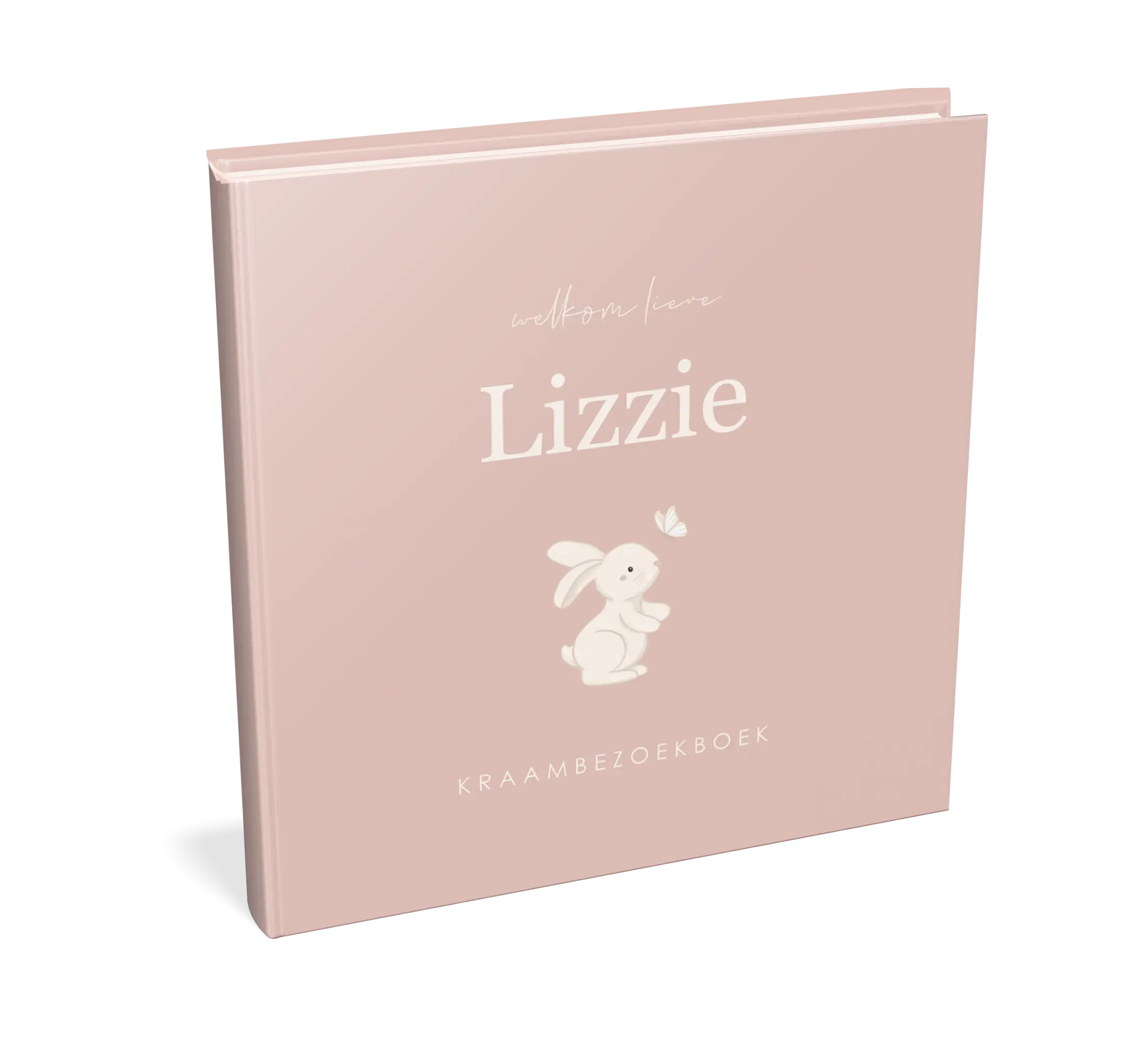 Kraambezoekboek roze met konijntje - met invulpagina's