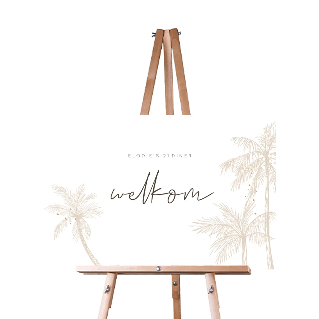 21 diner welkomstbord in Ibiza stijl