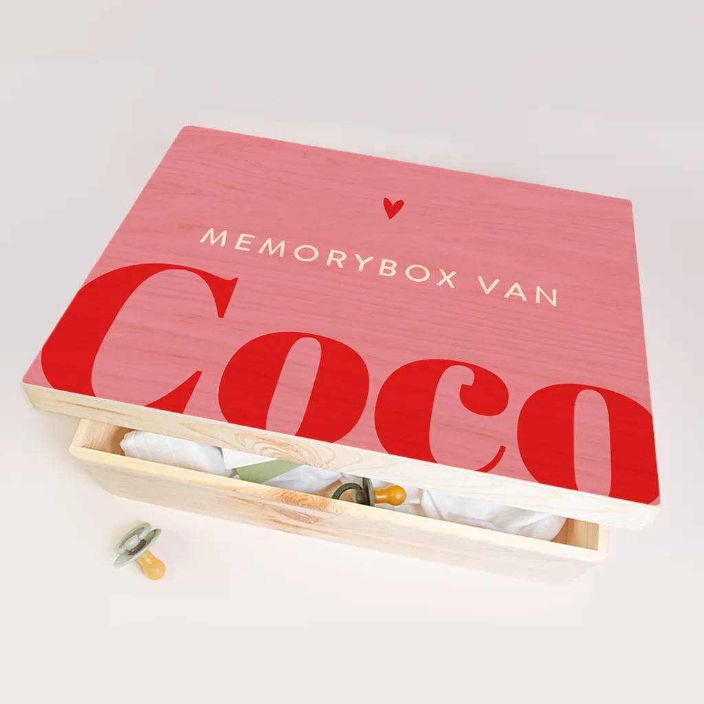 Memorybox color blocking rood met roze