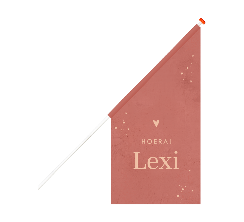 Geboortevlag meisje in donkerroze velvet-look