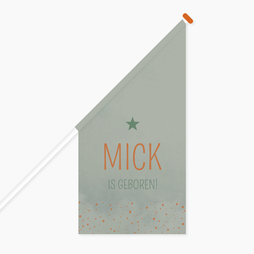 Vlag Geboorte Jongen Groen Roest