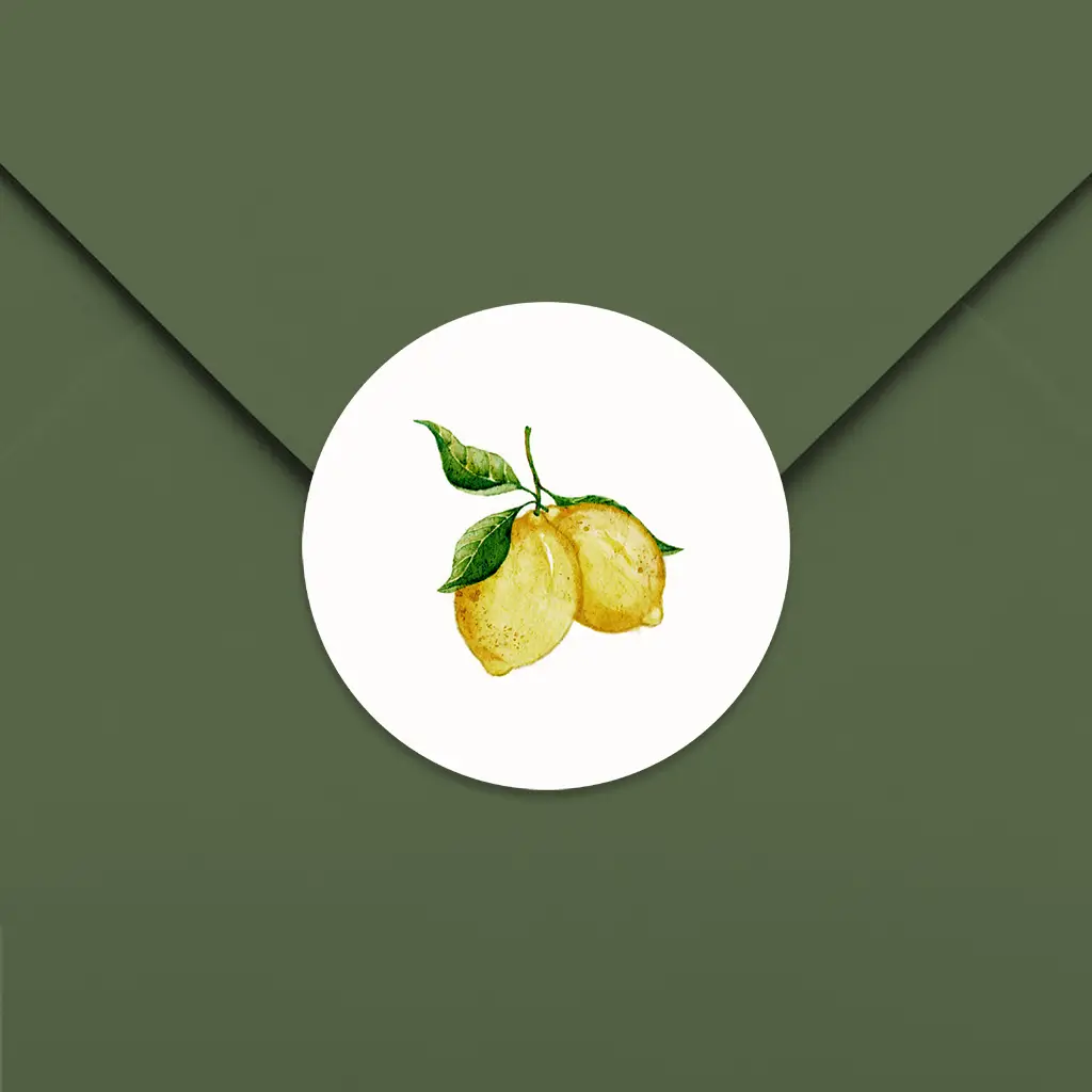 Sluitsticker met citroenen - per 25 stuks