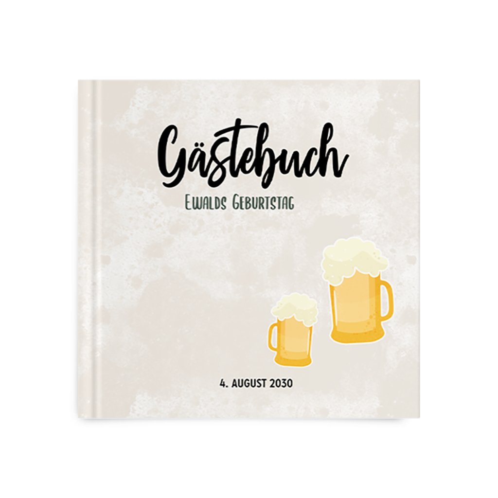Gästebuch zum Geburtstag mit Bierkrügen