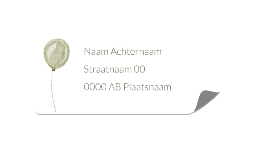 ADRESSTICKERS GEBOORTE BABY GROENE BALLON