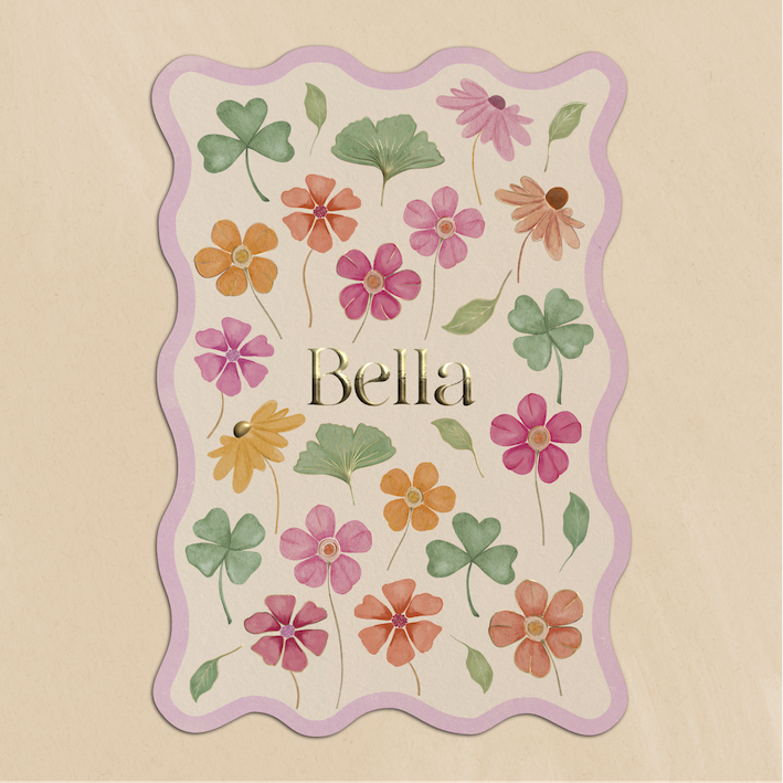 Geboortekaartje Golfvorm Bloemen Lente