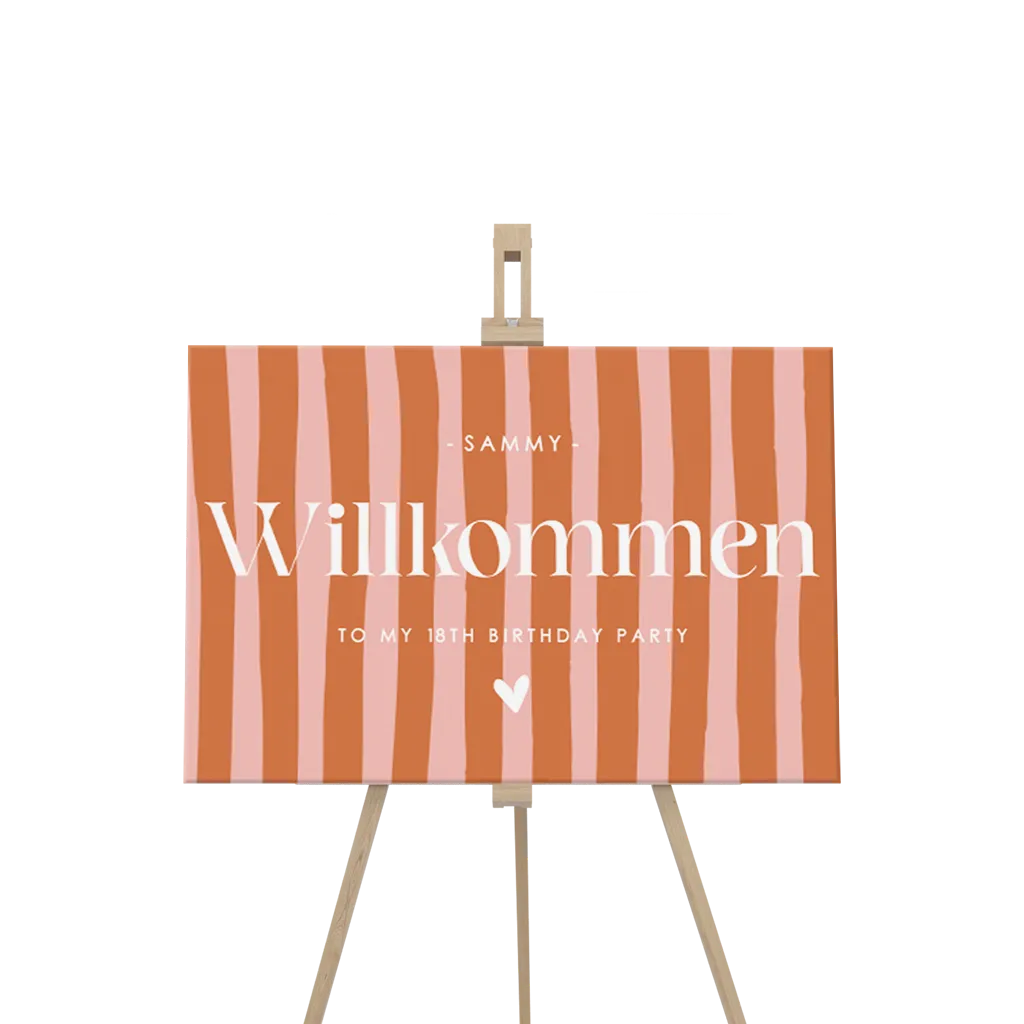 Willkommensschild zum 18. Geburtstag in Terracotta-Farben