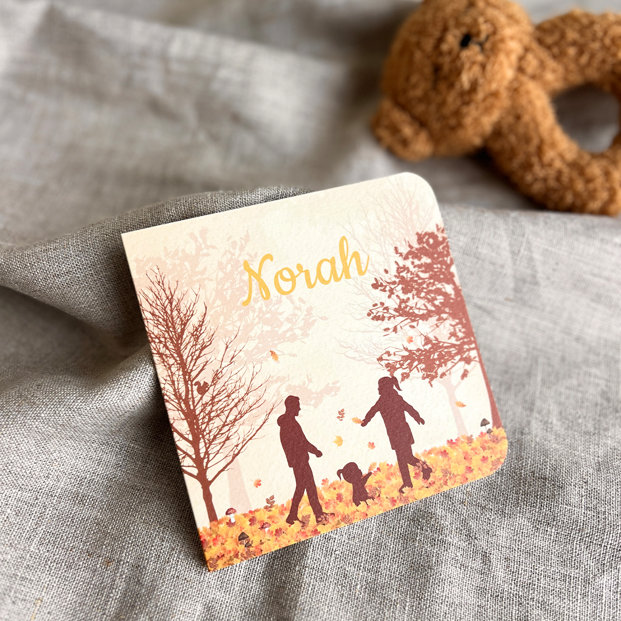 Geboortekaartje Meisje Herfst Silhouet Blaadjes
