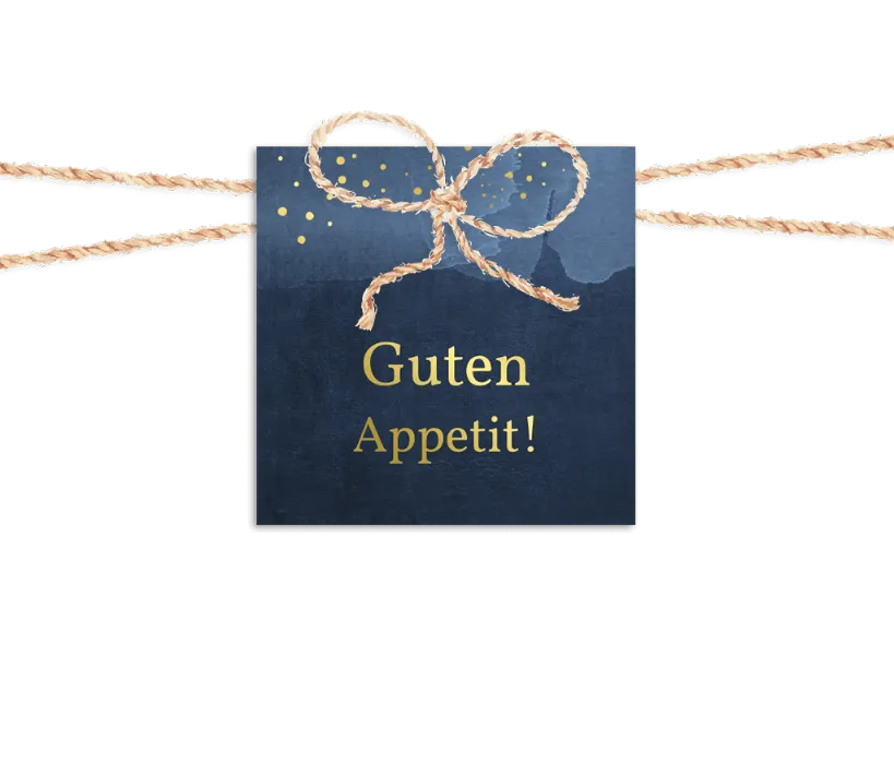 Trendige Dinneranhänger mit Goldfolie 40x40mm quadratisch 16 Stück