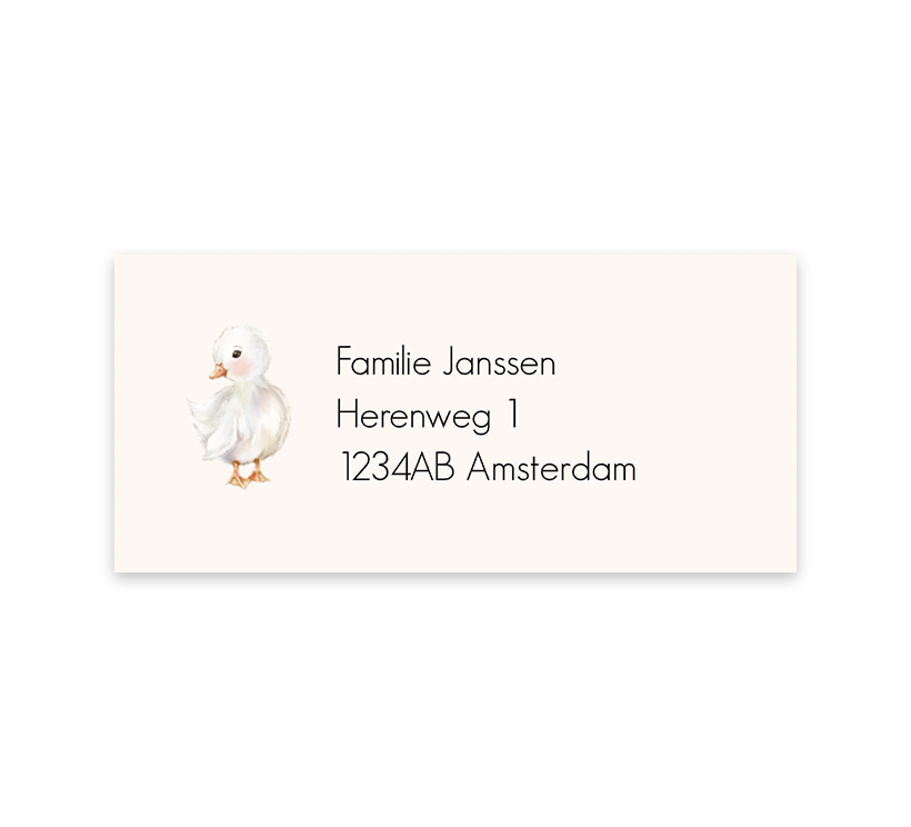 Adressticker lief eendje