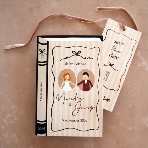 Save the date rococo boekenlegger cherry