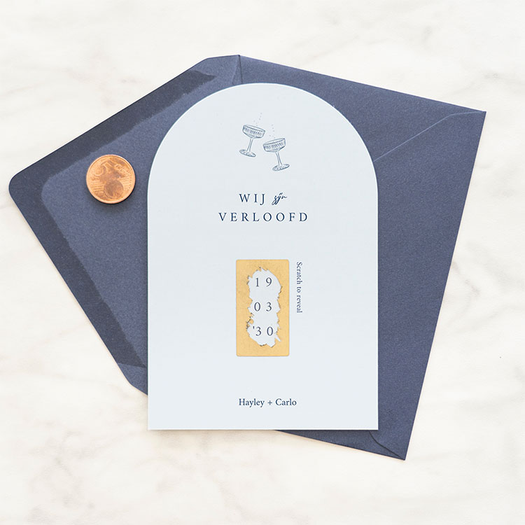 Verlovingskaart met krassticker