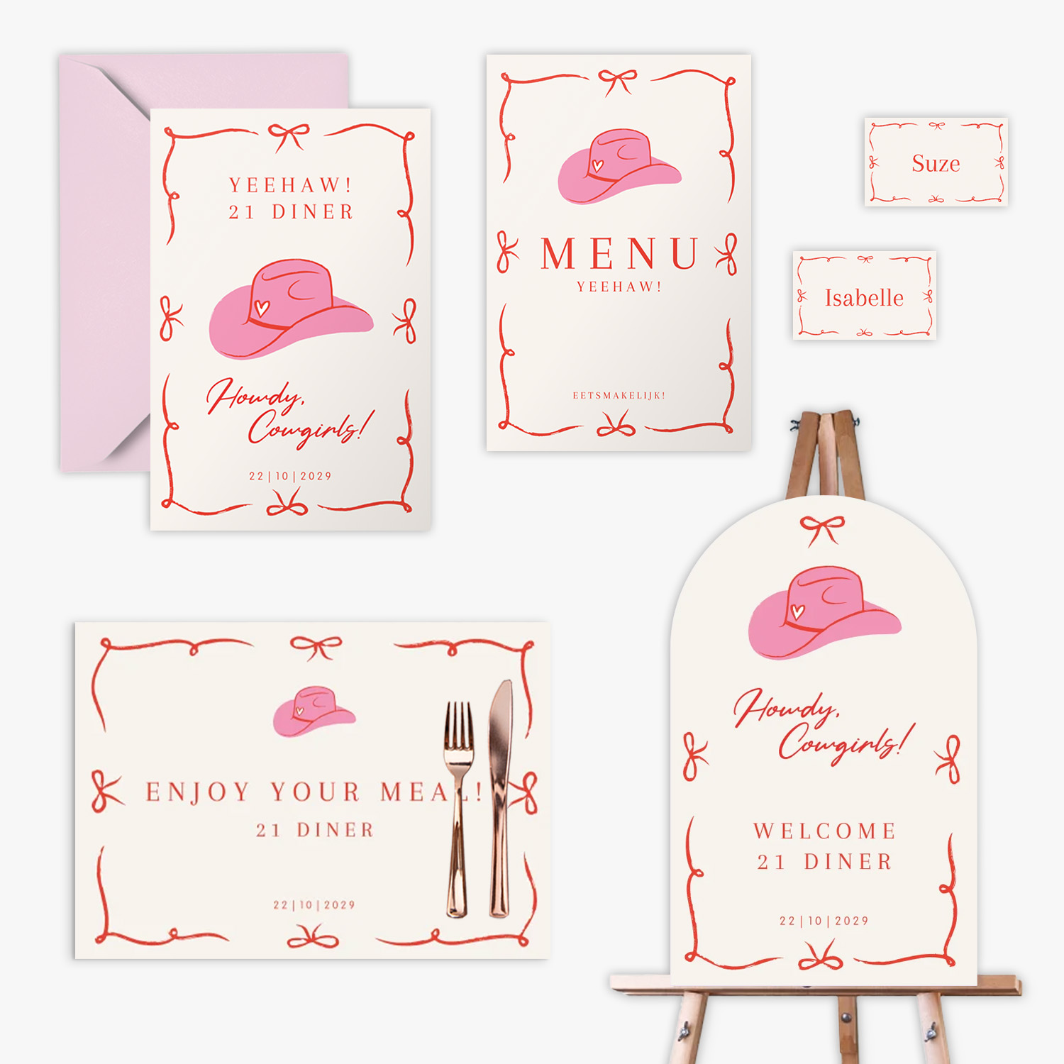 doorlink 21 diner set howdy cowgirl