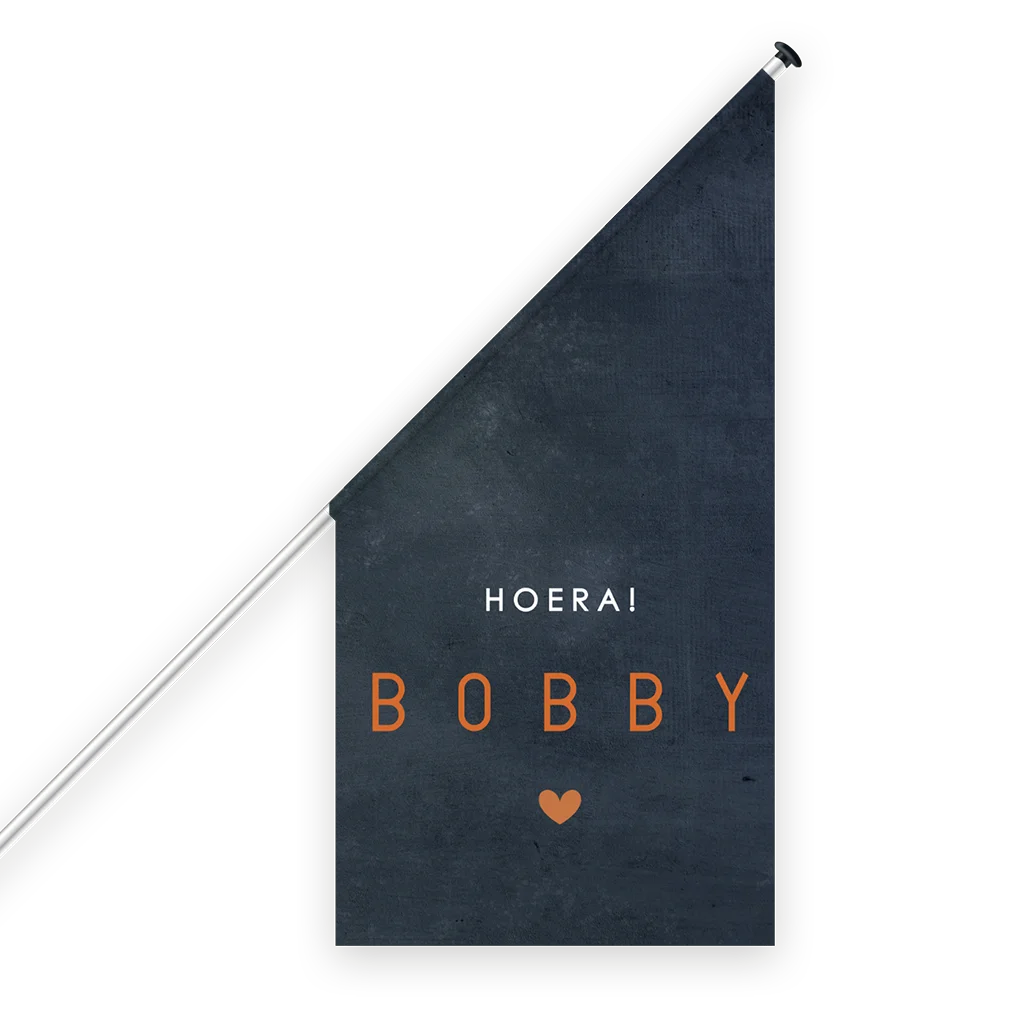 Stoere geboortevlag met roestbruin hartje