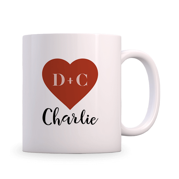 Personalisierte Tasse mit Name und Initiale, Hochzeitsgeschenk