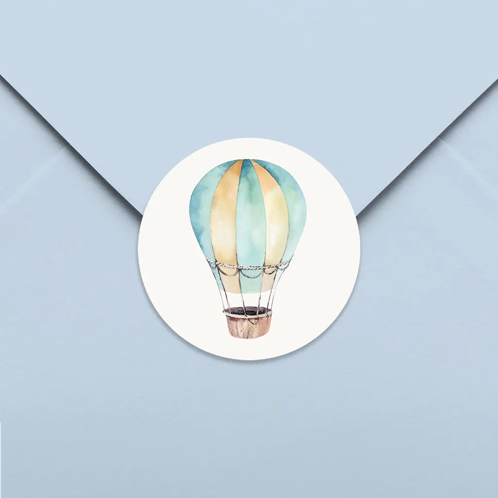 Sluitsticker met watercolour luchtballon - per 25 stuks