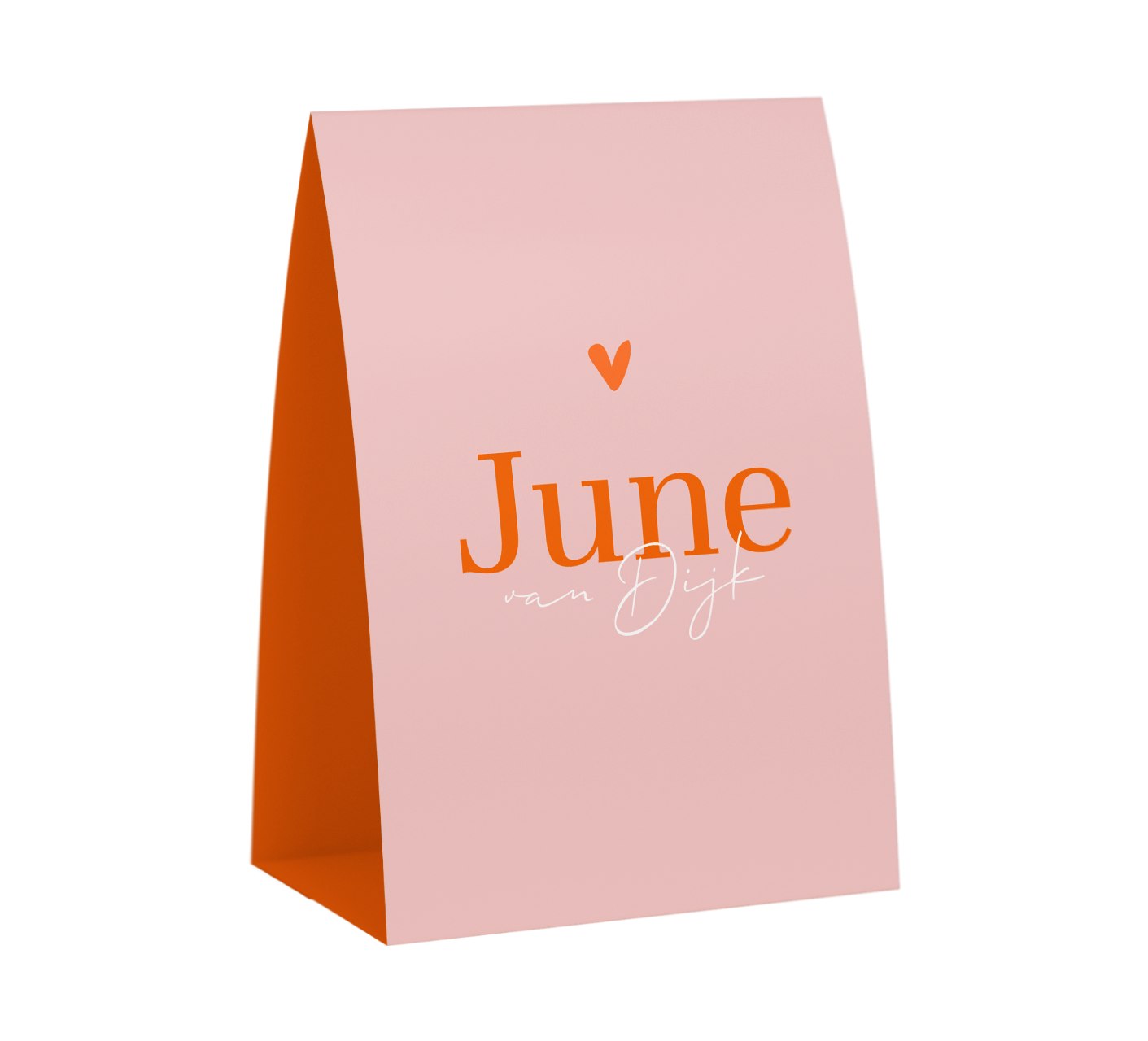 Roze geboortekaartje color blocking voor meisje in tentvorm