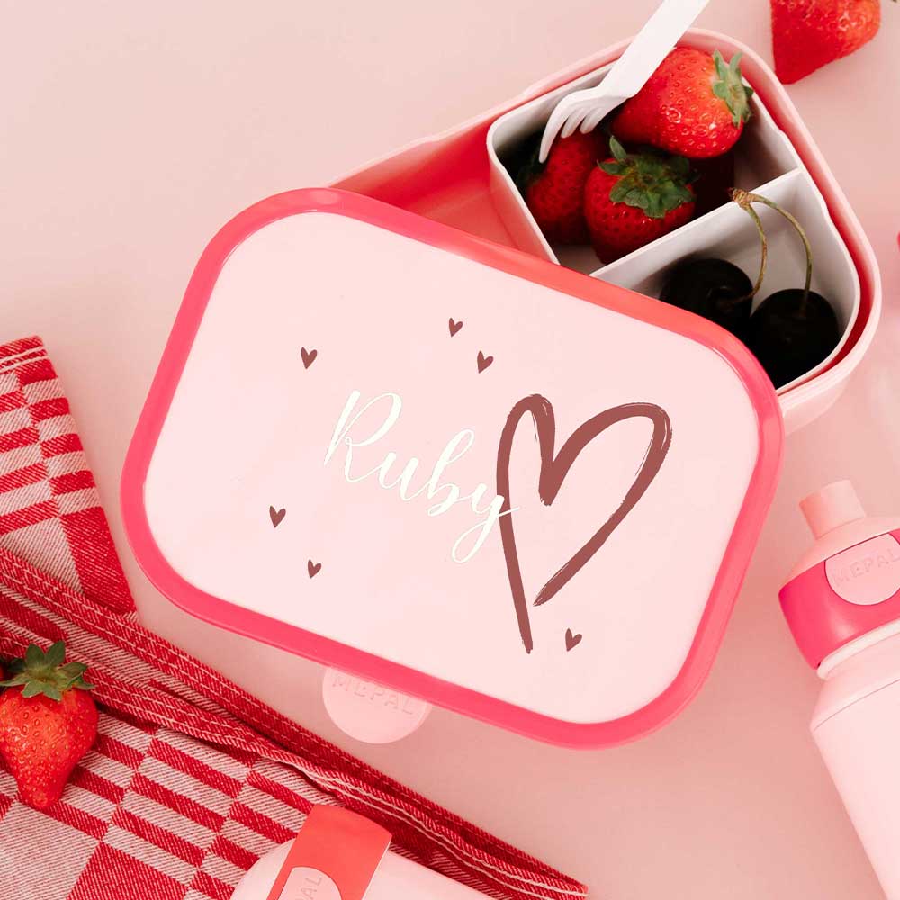 Mepal lunchbox Campus met naam en hartjes