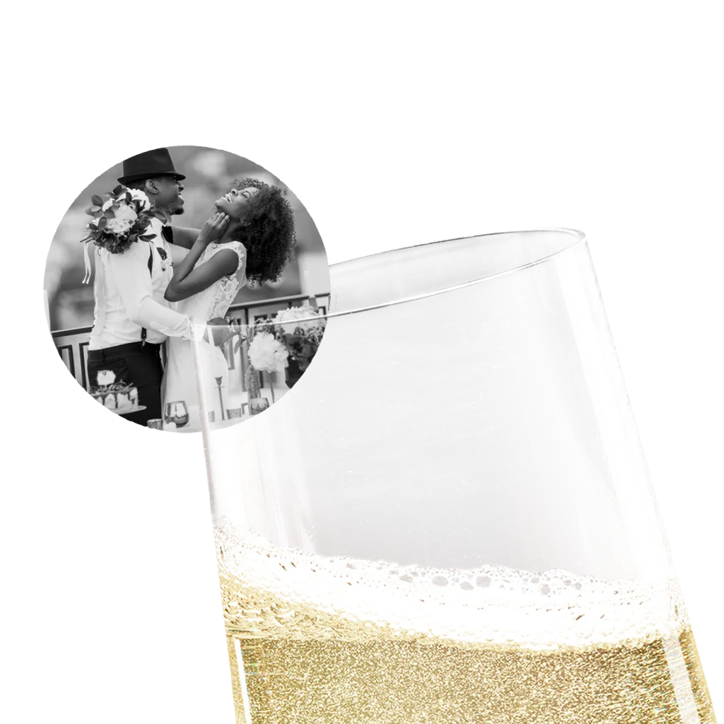 Glaslabel rond met foto