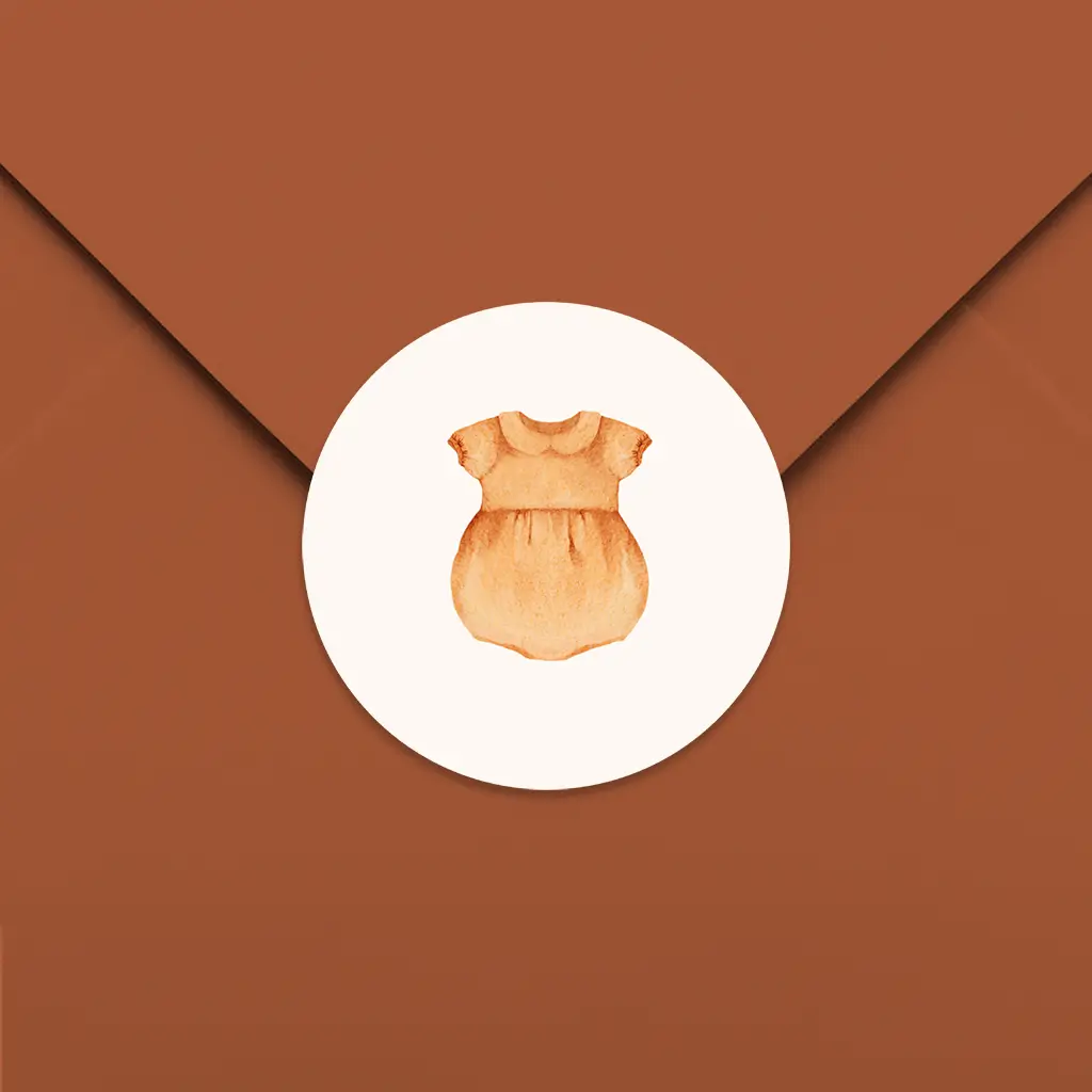 Sluitsticker met illustratie babypakje - per 25 stuks