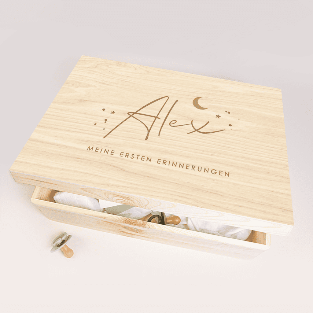 Einfache Memorybox als Geschenk zur Geburt