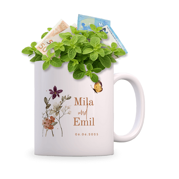 Personalisierbare Tasse Flowers