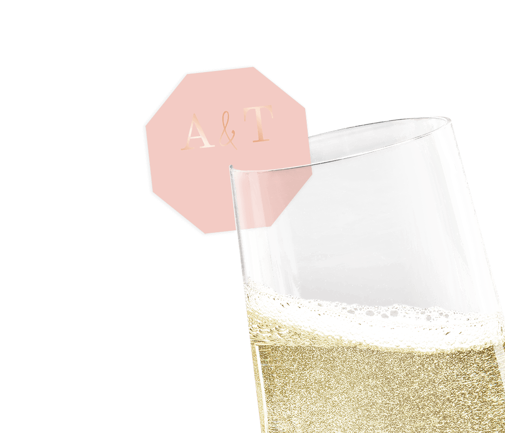 Sektglas-Deko in Rosa, 16 Stück