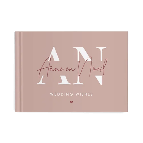 Gastenboek bruiloft met grote initialen