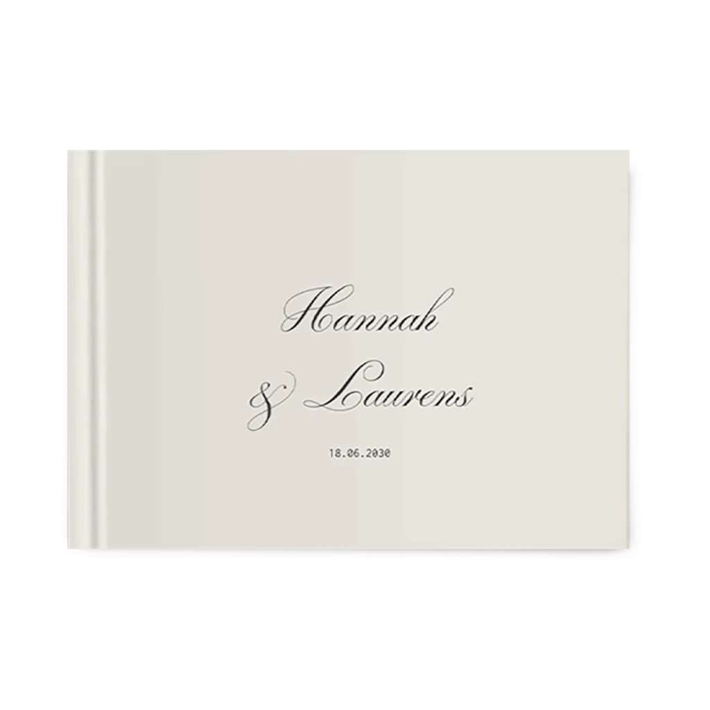 Gastenboek bruiloft met sierlijke typografie