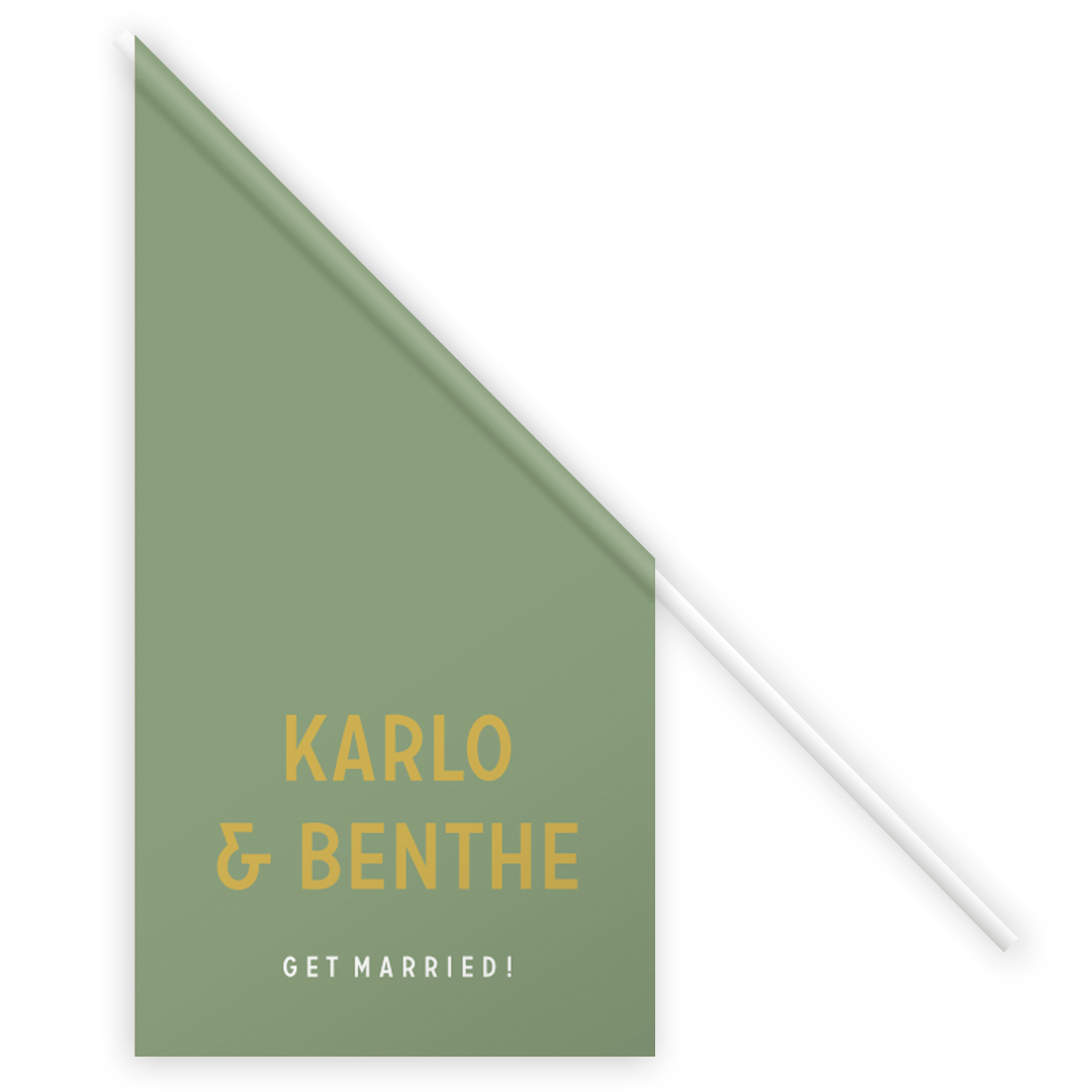 Vlag met naam bruidspaar in vrolijke kleuren - Colourful Joy