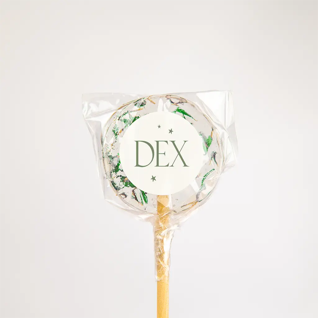 Naamsticker met groene sterretjes - per vel