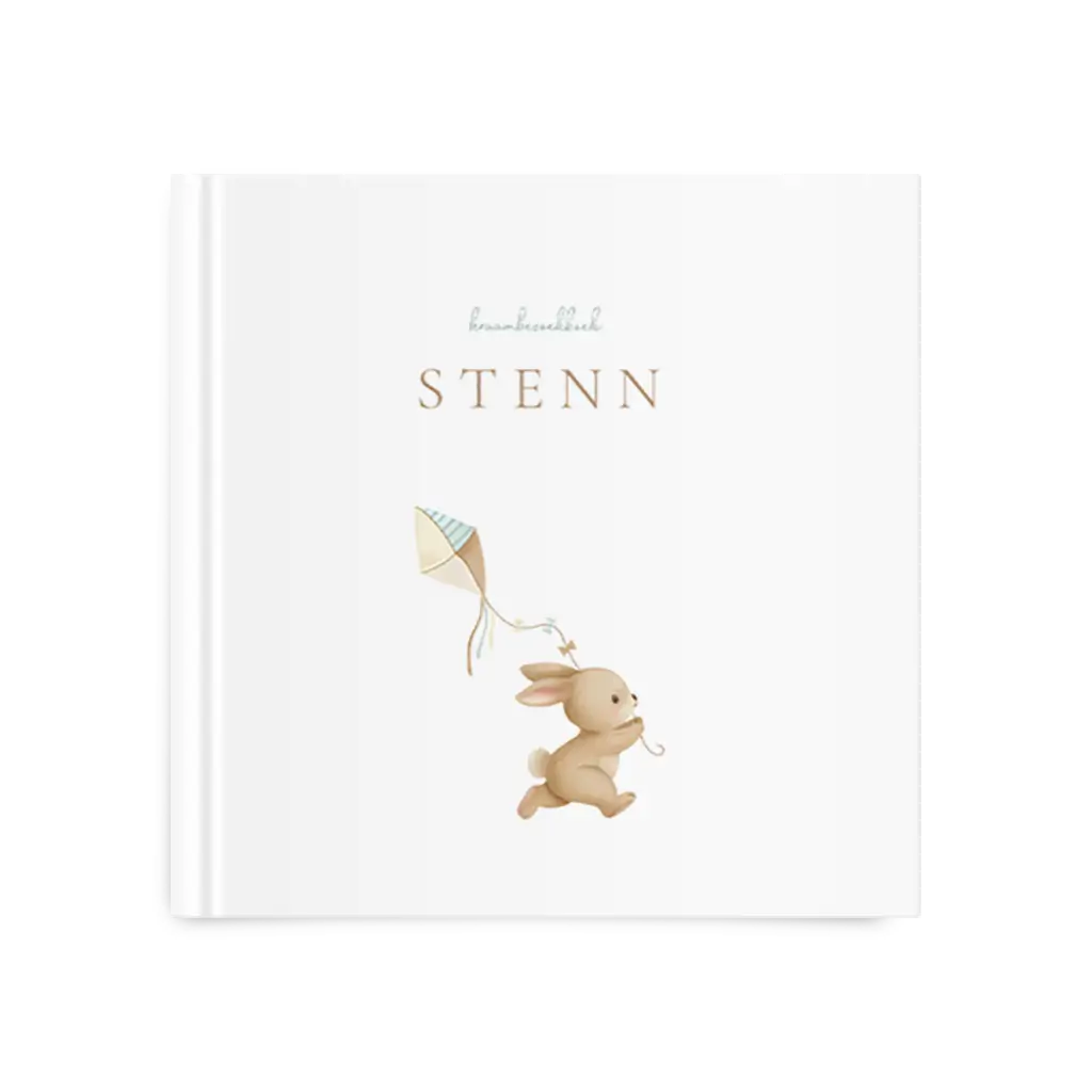 Kraambezoekboek jongen met konijn en vlieger