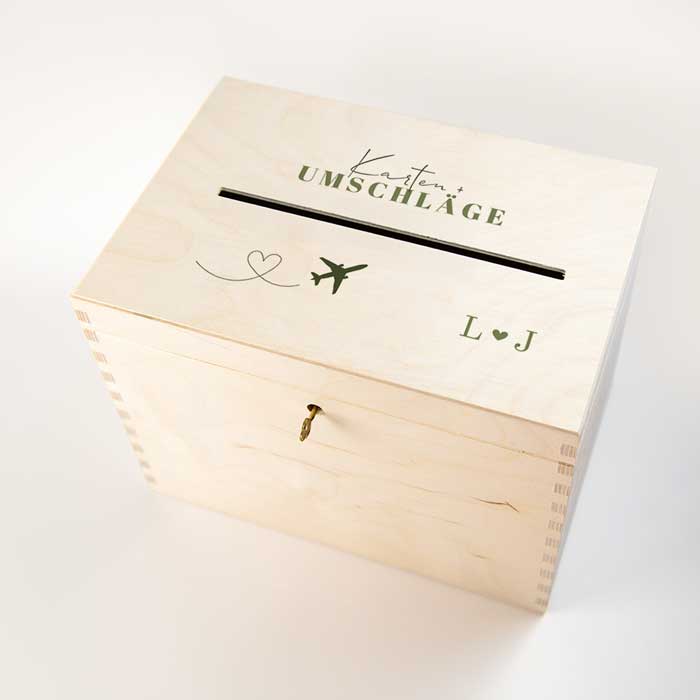 Umschlagbox Hochzeit mit Weltkarte