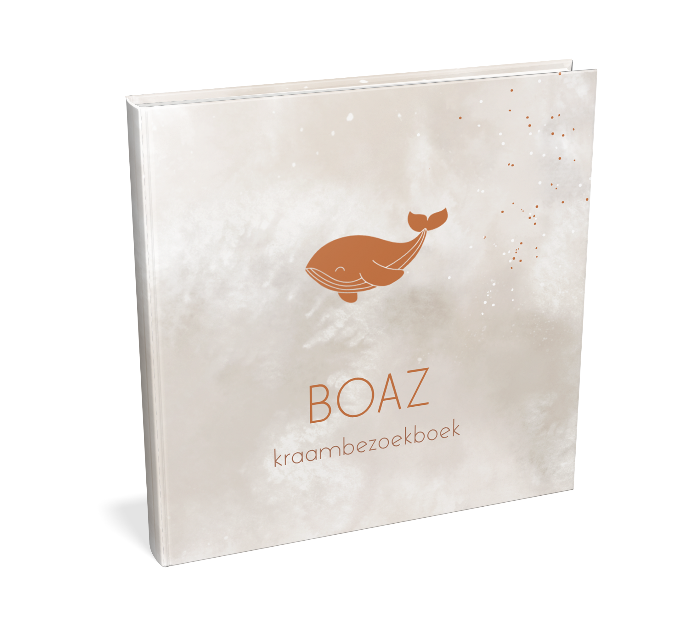 Lief watercolour kraambezoekboek met walvis en stipjes