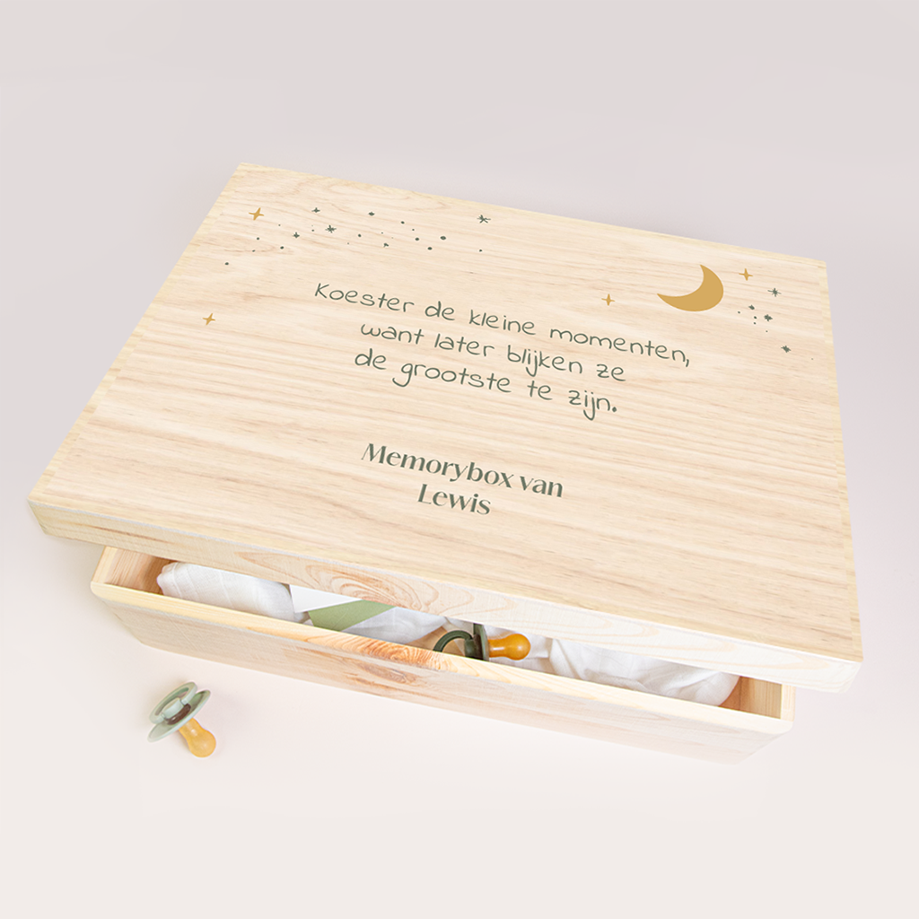 Memorybox baby met mooie quote en sterrenhemel