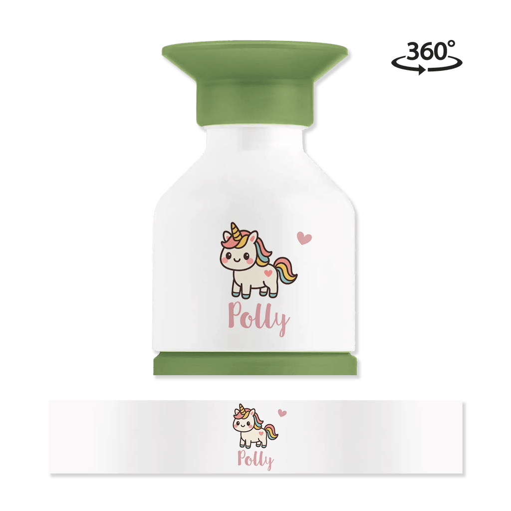Dopper steel MINI met Kawaii eenhoorn en naam