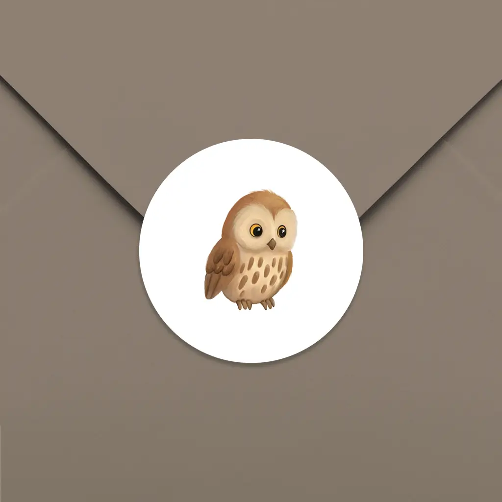 Sluitsticker met uiltje - per 25 stuks