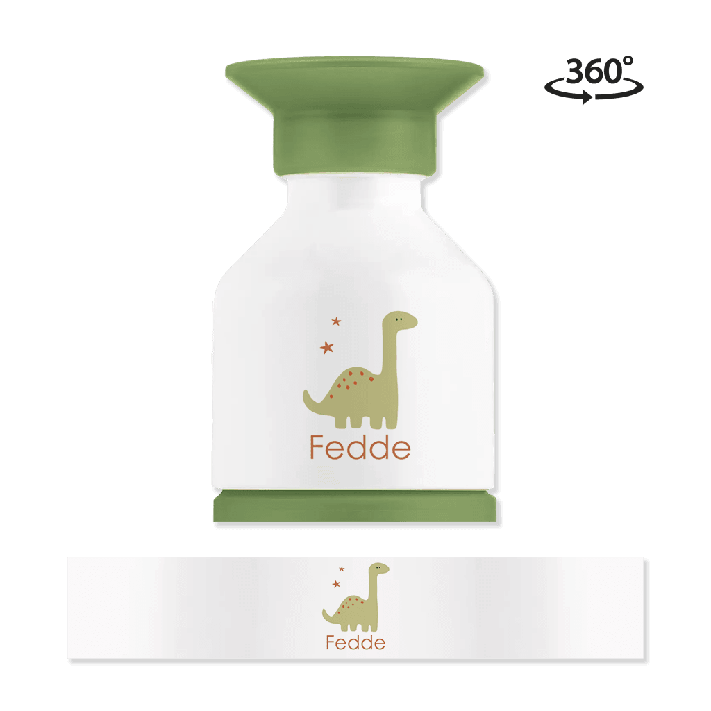 Dopper steel MINI met dino en naam